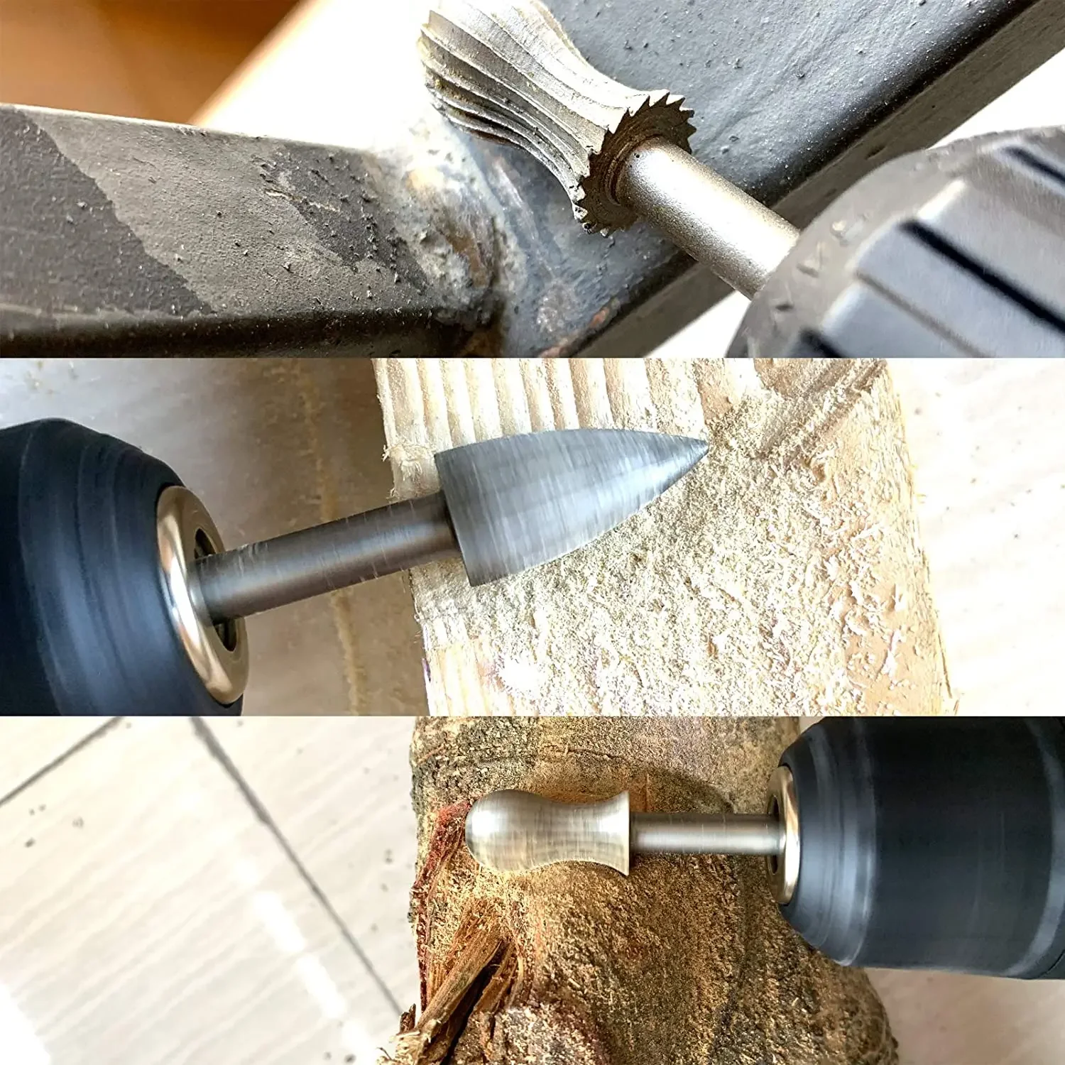 Prodrills 6pcs Carbide Cutter Rotary Burr Set CNC Engraving Bit Rotary File Bur Grinding For Dremel Rotary Tools