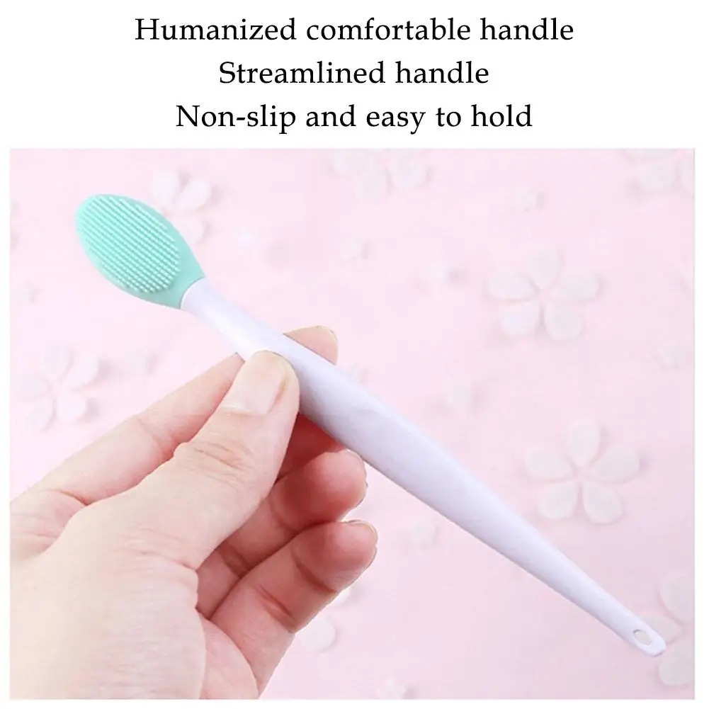 New Silicone Cleaning Brushes Long Handle Nose Clean Blackhead Exfoliating Brush Face Wash Brush Nose Tools Removal Q5t0