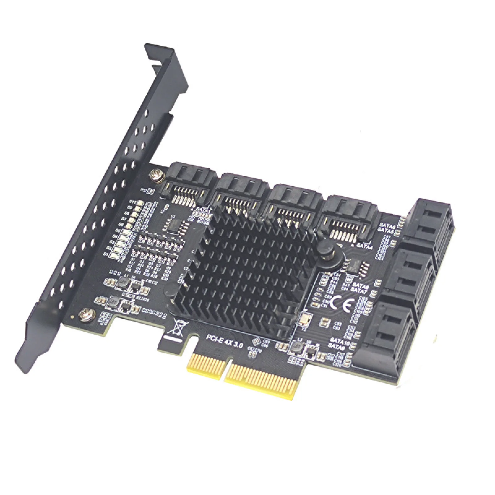 

PCIe to 6 Ports SATA 3 III 3.0 6Gbps SSD Adapter PCI-e PCI Express x1 Controller Board Expansion Card Support x4 x8 x16 Port