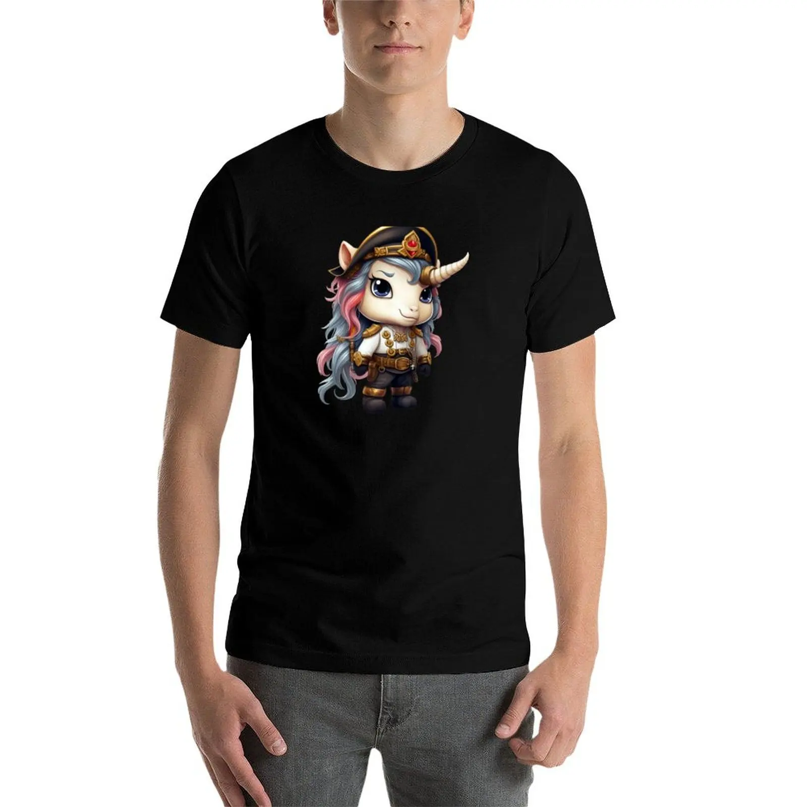 

Kawaii Unicorn Pirate T-Shirt t shirts for man graphic tees man t shirt cotton high quality t shirts with prints T-Shirt