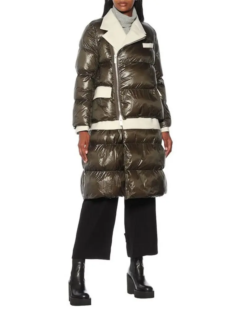 Mode frauen Übergroßen Gefälschte Zwei Stücke Flauschigen Unten Mantel Weibliche Winter Brot Stil Warme Unten Jacke Unten Parkas F2513