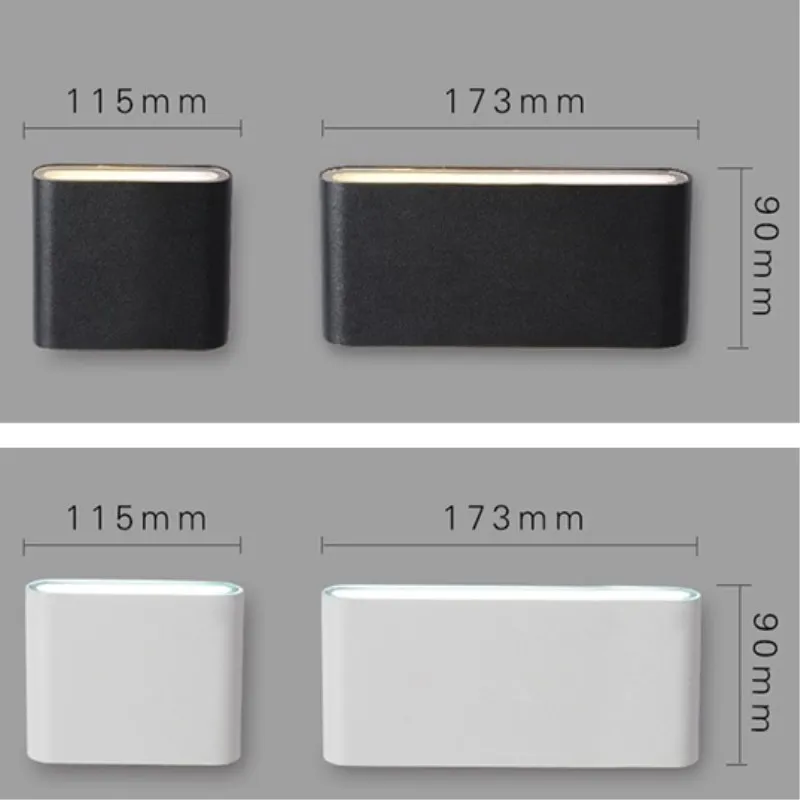 DC12-24V Wall Light Aluminum 6W 12W Indoor Wall Lamp IP65 Waterproof Up Down Corridor Lights for Home Stairs Bedroom Bedside view 5