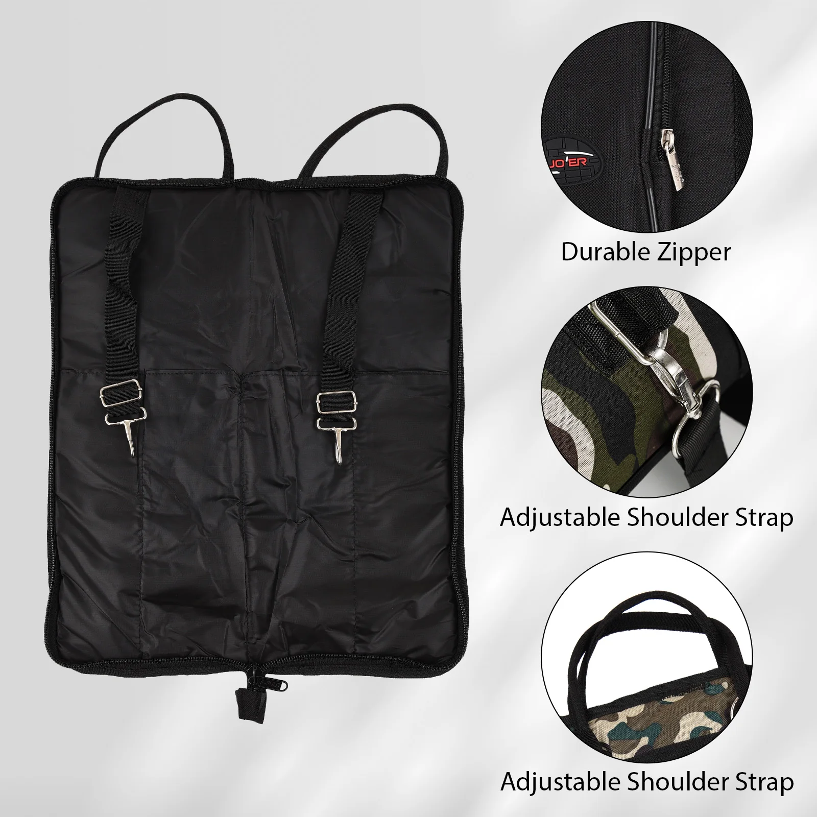 Drum Stick Bag Drumsticks Mallet Case Oxford Fabric with Crossbody Shoulder Strap Wear-resistant Portable Drum Stick Holder