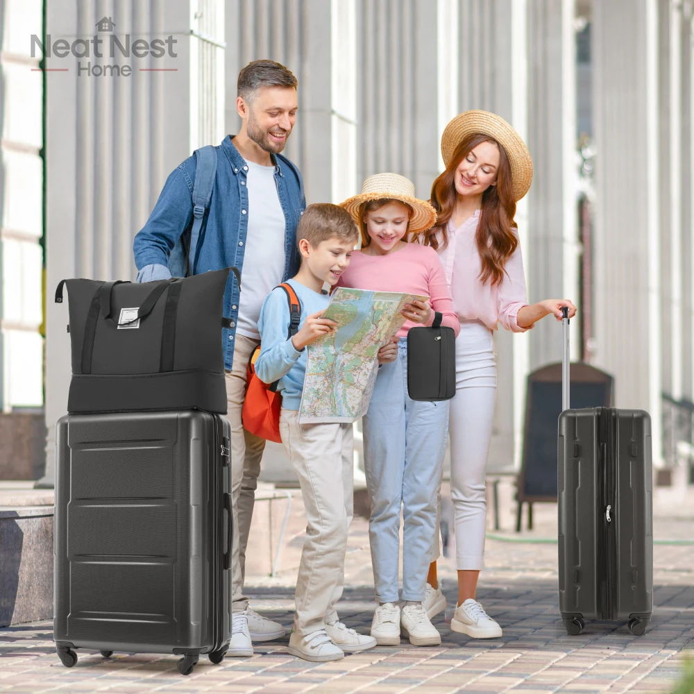 

2 Piece Luggage Set with waterproof shells,luggage with Bags Expanable Spinner Wheels, Lightweight Suitcase with TSA Lock 20"28"