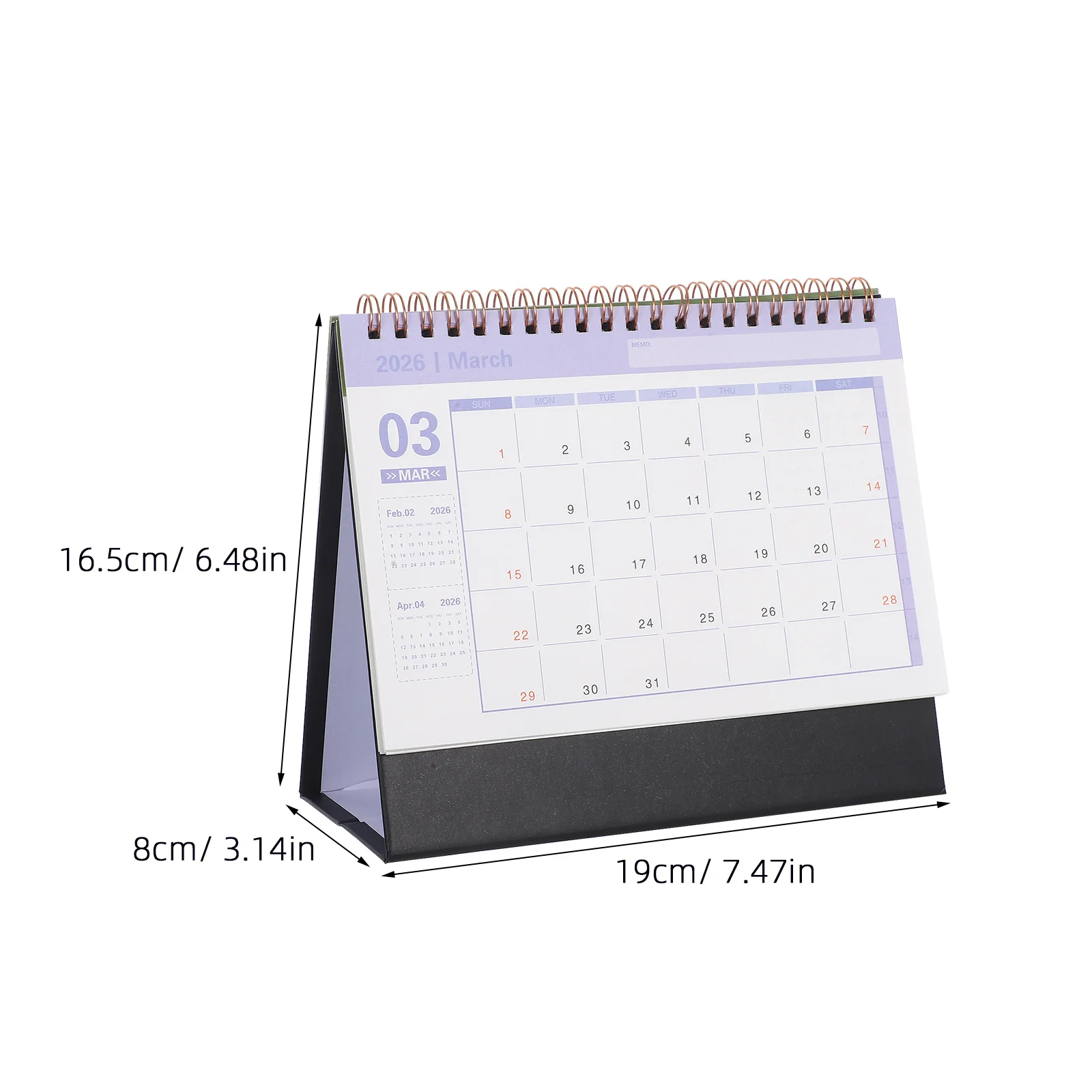 2026 Tabletop Calendar Compact Minimalist Design Easy Flip Pages for Daily Task Home Organization