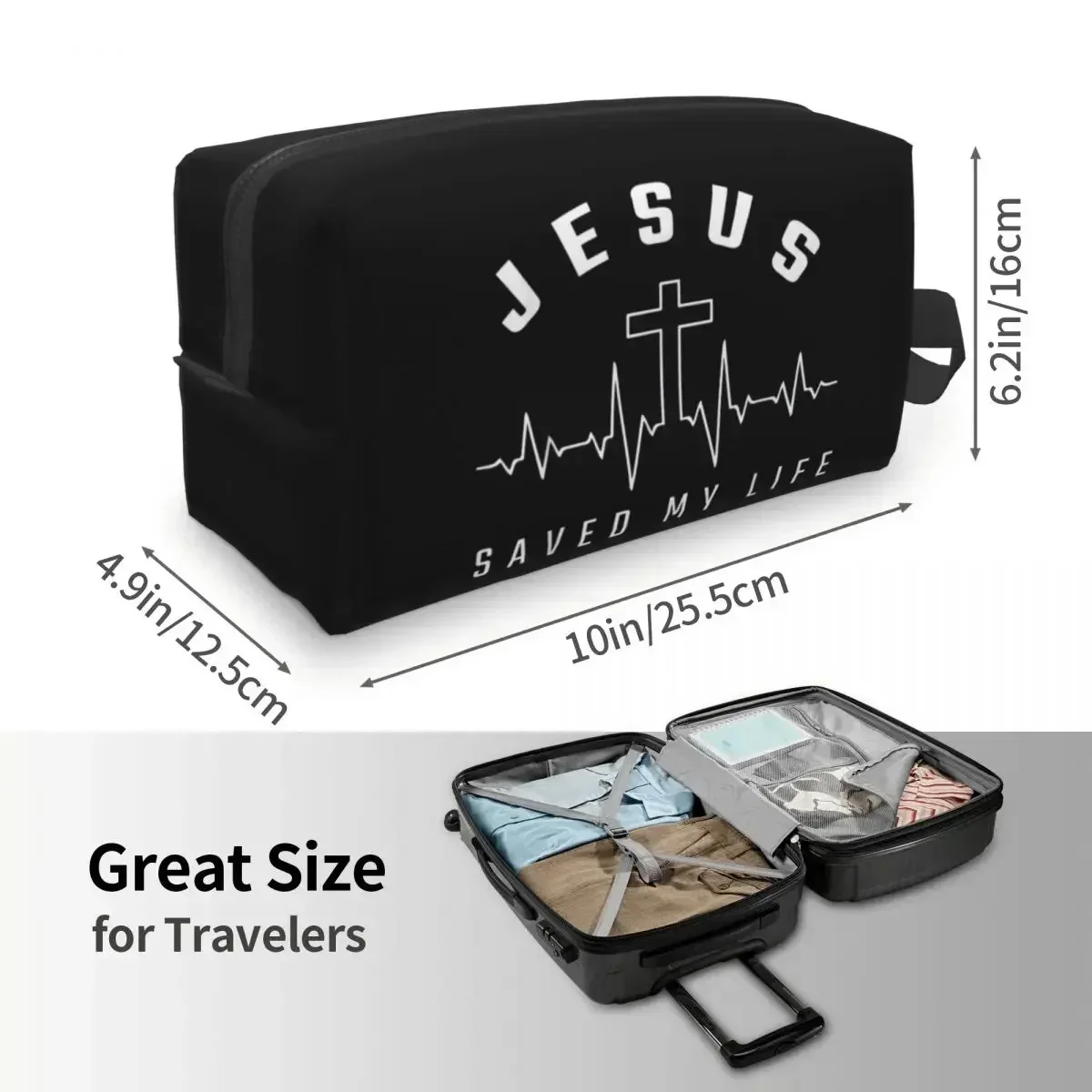 

Christian Religious Faith Makeup Cosmetic Organizer Lady Storage Dopp Kit Case