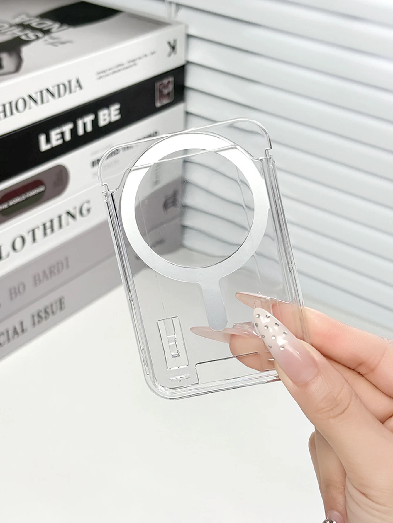 Magnetische Brieftasche Klarer Acryl-Kartenhalter - Ins-Style Handy-Zubehör für iPhone 11-18 Pro Max Plus