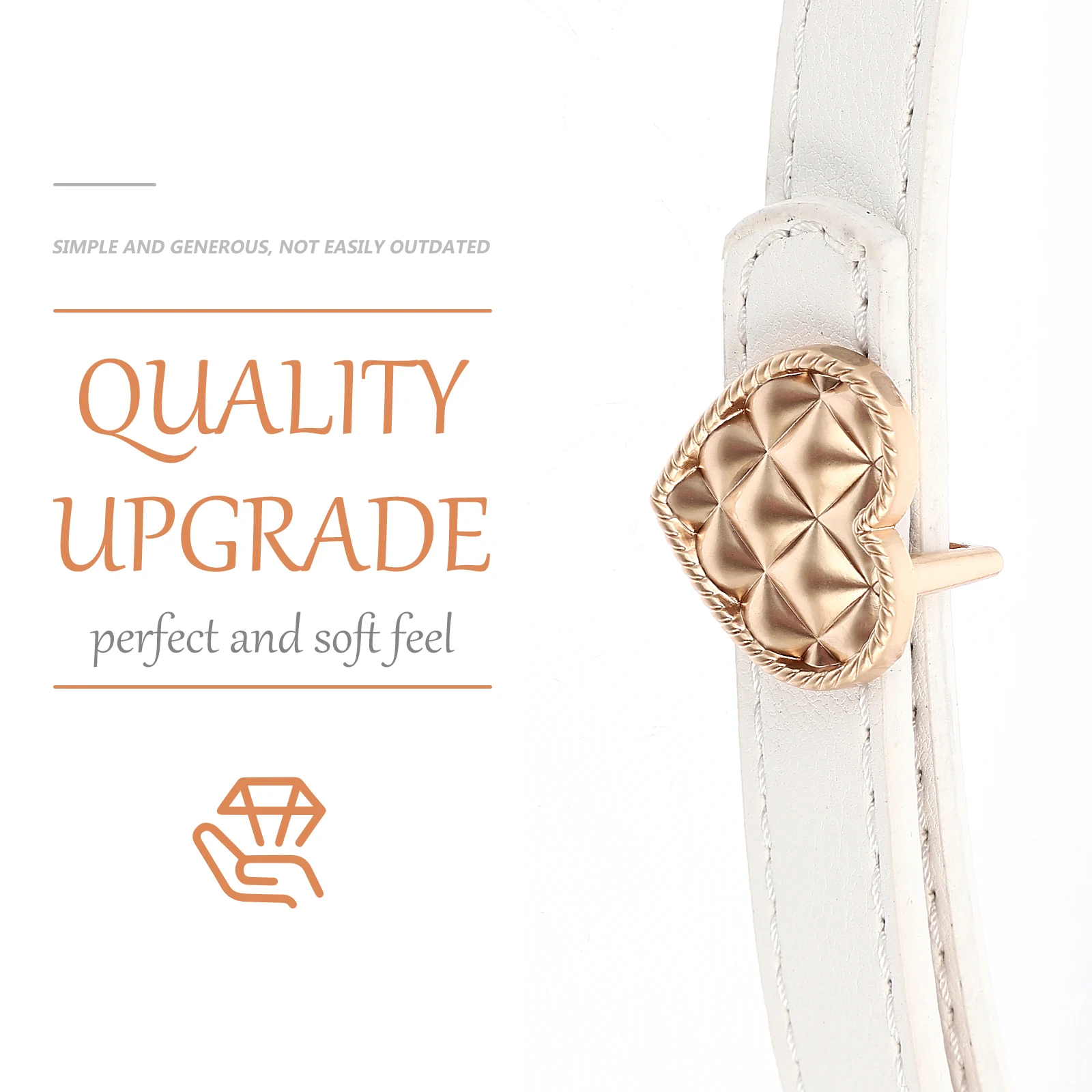 

2pcs Imitation Waist Belts Women Stylish Heart Buckle Belt Decorative Casual Girdle All-Match Clothing Ornament Fine