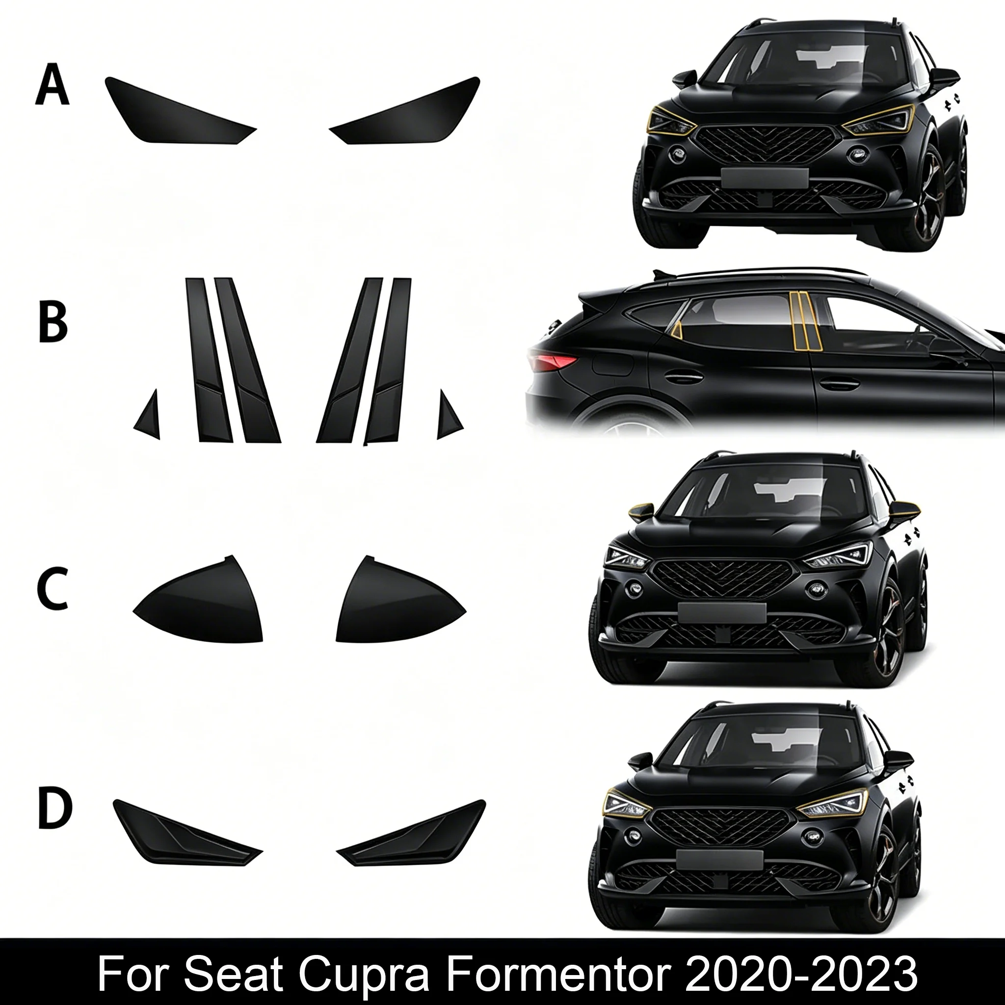 

TPU Flim For Seat Cupra Formentor 2020-2023 Rearview B Pillars Paint Protection Film Anti-scratch Protective Transparent