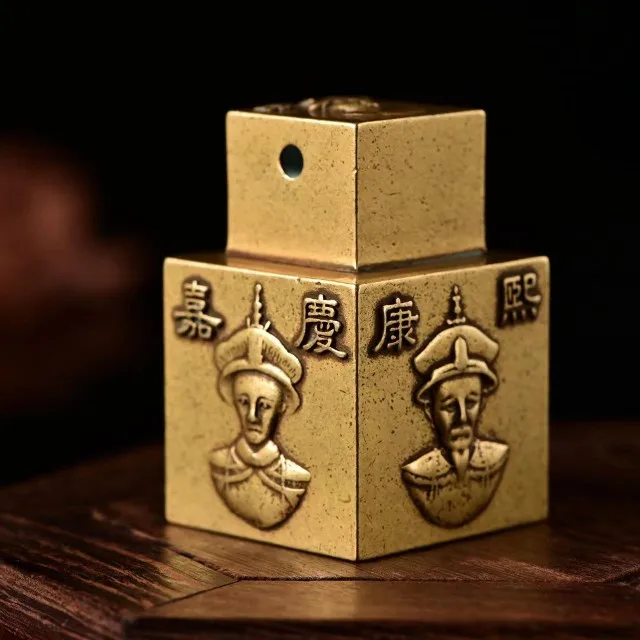 Rare  old Qing Dyansty copper seals of the five old emperors statue