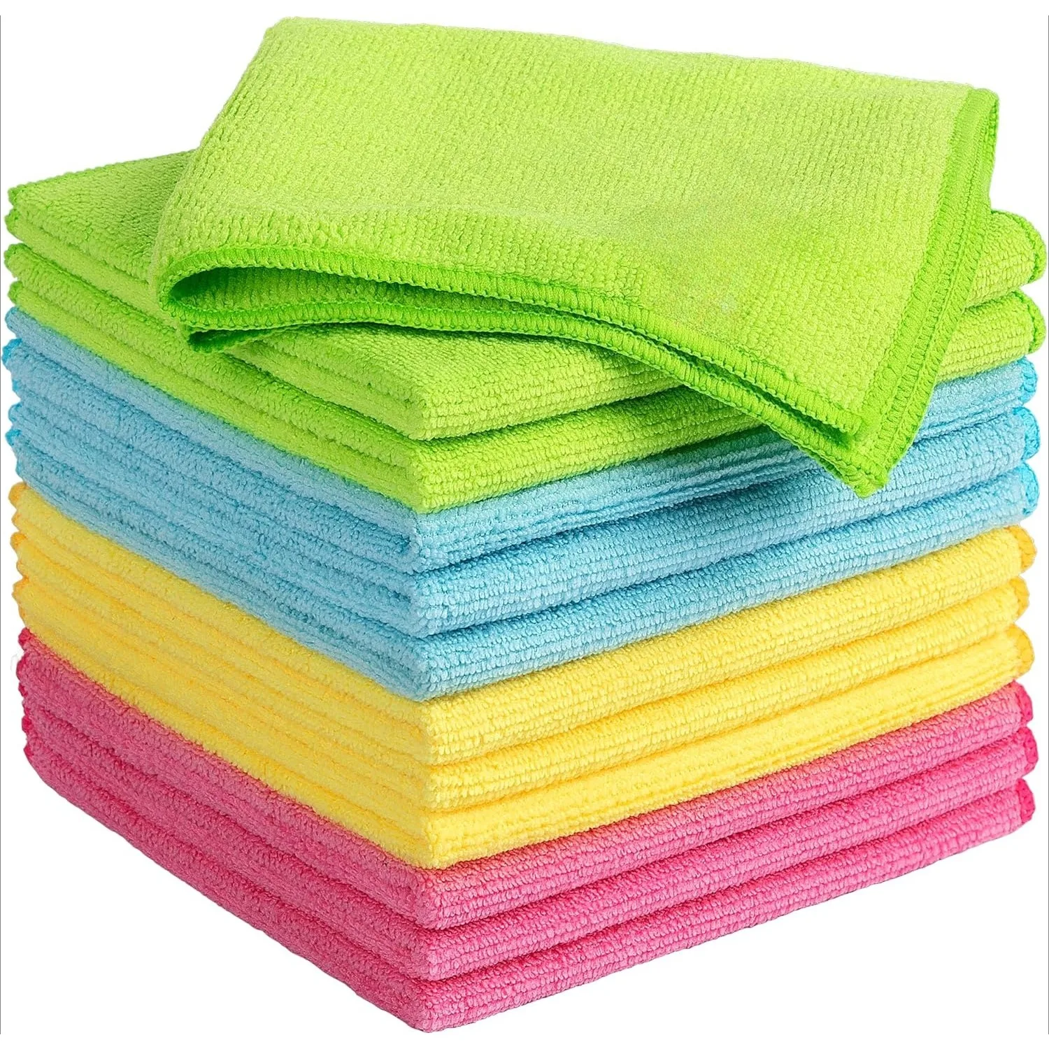 Dual-Sided Microfiber Towels for Cars Interior Detailing Towel 12 X 12 Inch 500GSM Cleaning Rags for Car, Kitchen and Window