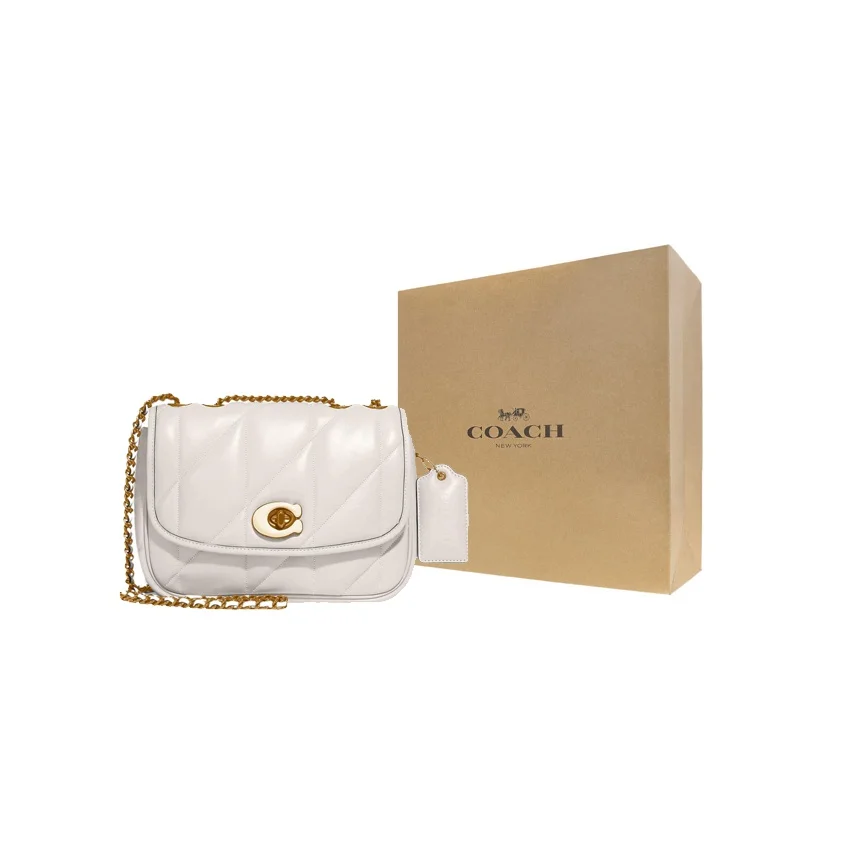 COACH Pillow Nappa Leather Small Square Bag, Crossbody Bag, Shoulder Bag Medium Women's White C8560-B4HA