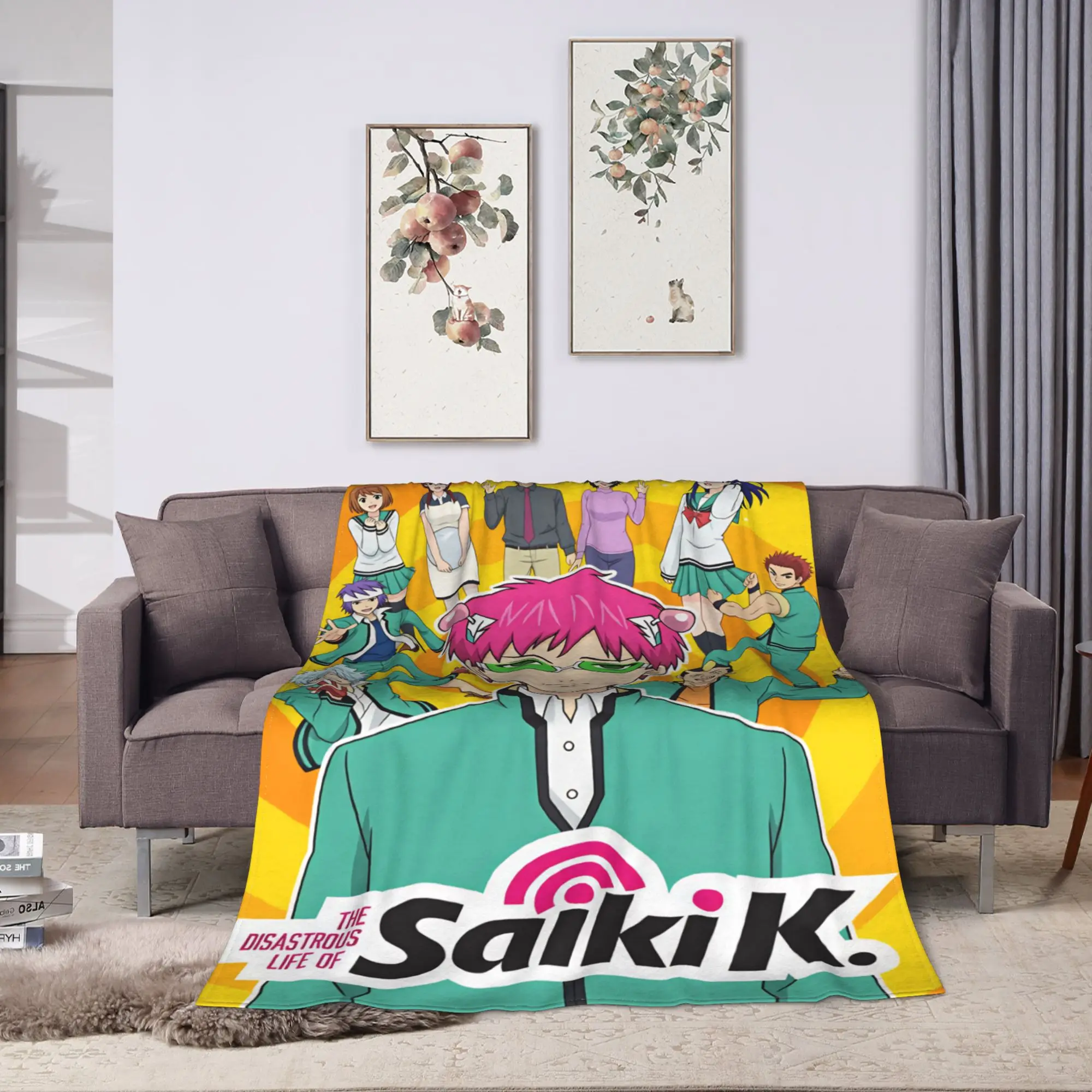 The Disastrous Life of Saiki K Blanket Quality Super Warm  Throw Blanket Winter Decorative Home Decor Graphic Bedspread