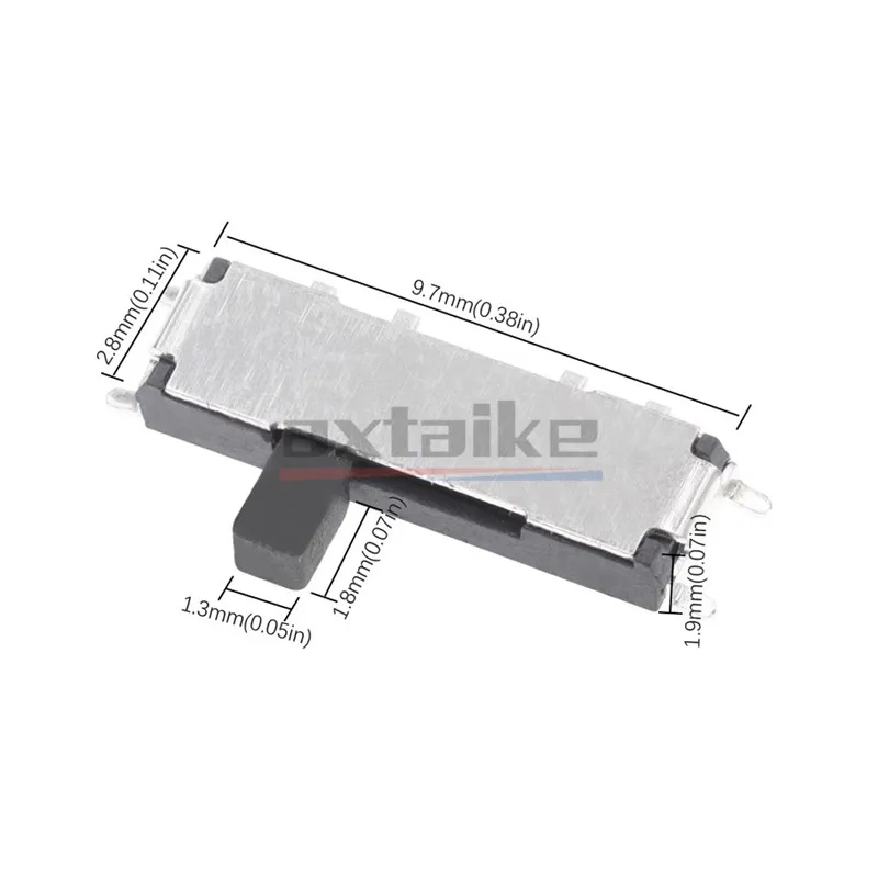10PCS MSK-12C03-07 1P2T 8Pin Toggle Switch Micro SMD ON-OFF-ON Side Adjustment Switch Handle Length 1.5mm SMT