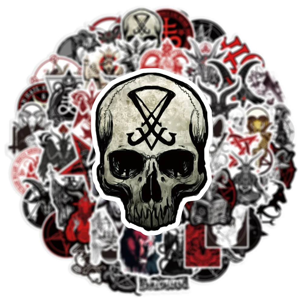 10/30/50pcs Horror Gothic Demon Satan Waterproof Stickers Decal Guitar Suitcase Skateboard Phone Decoration Sticker Toy Wholesal