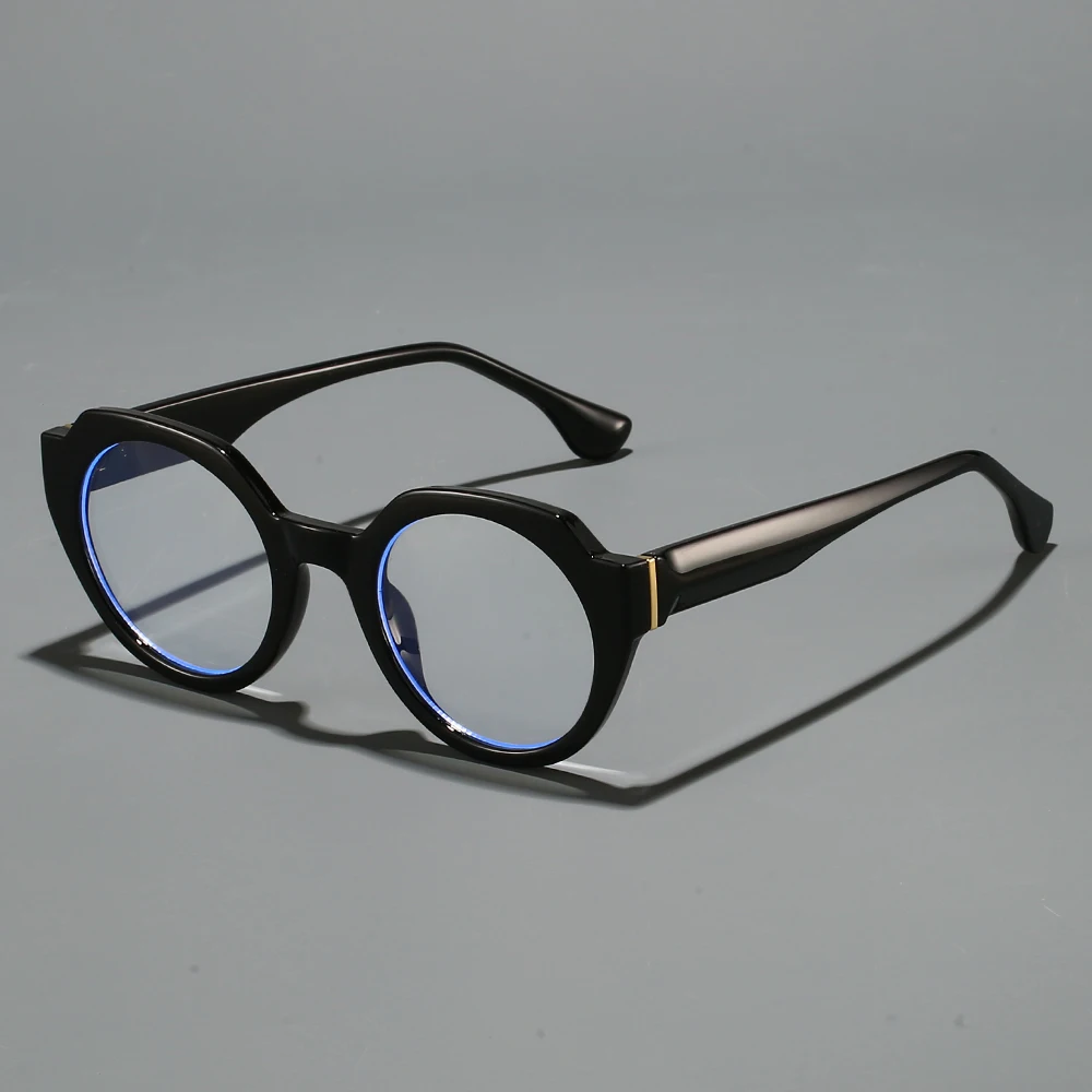 Retro-literarische, vielseitige Blaulicht-blockierende Brille – runder Rahmen für kleinere Gesichts- und Augenschutz