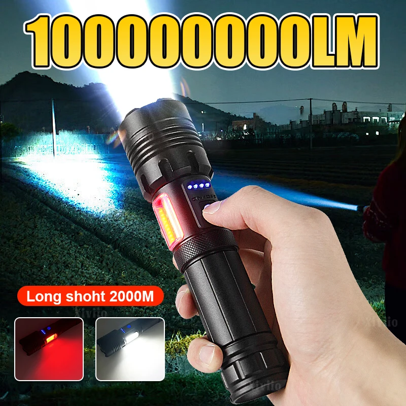 

Супермощный светодиодный фонарь 100000000 лм, высокомощный тактический фонарь с USB-зарядкой, для активного отдыха и кемпинга, ручной фонарь