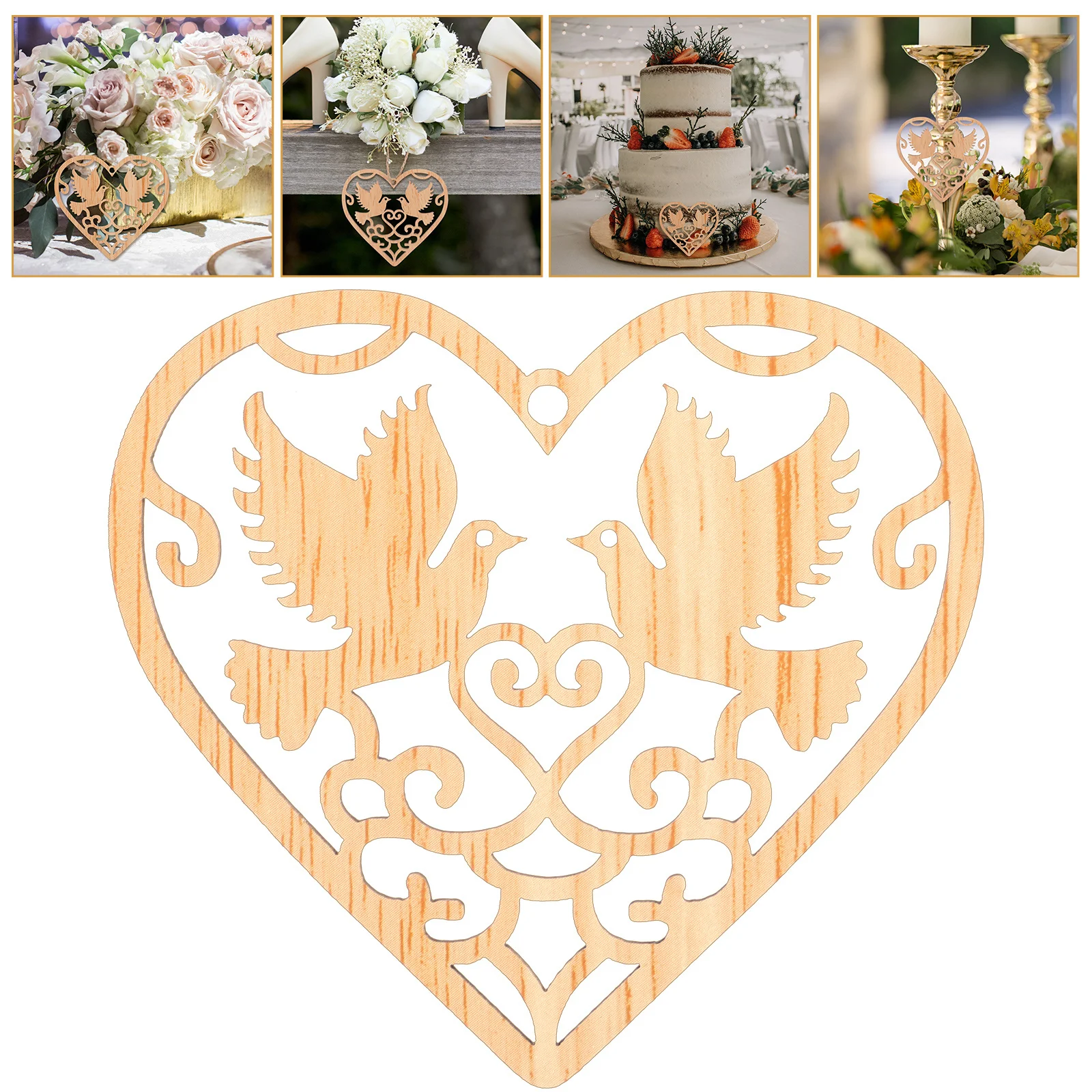 

10Pcs Mr and Mrs Design Wooden Heart Hanging Pendant for Wedding Decoration Scrapbooking Decoupage Craft Supplies