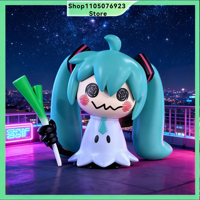 Figura de cosplay de Vocaloid Hatsune Miku Mimikyu, divertida figura de anime de Ghost Miku con cebolla, modelo coleccionable, juguete, adorno de escritorio, regalo