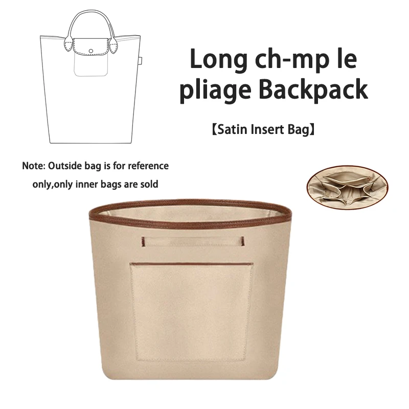 EverToner Multi-Pocket Satin Insert Bag Organizer Makeup Organizers Liner Perfect Fit Lonchomp Backpacks & Tote Bag Accesories