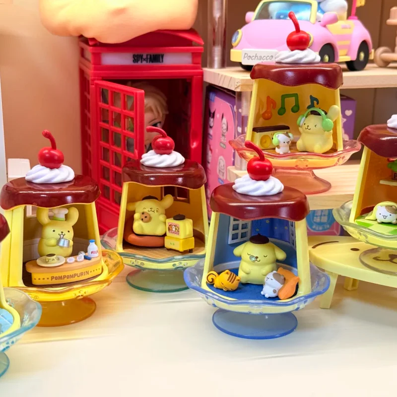 

Новый оригинальный в наличии Re-Ment Sanlio Pompompurin'S Pudding House слепая коробка повседневная жизнь миниатюрные настольные украшения подарки на день рождения