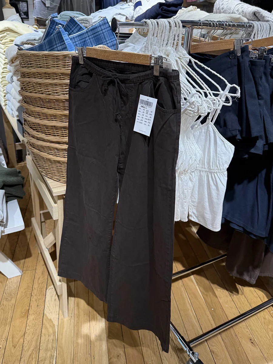 البني جيب الرباط البضائع بانت المرأة الجديدة منخفضة الخصر فضفاضة واسعة الساق بنطلون الإناث الشارع الشهير خمر كل مباراة سراويل تقليدية