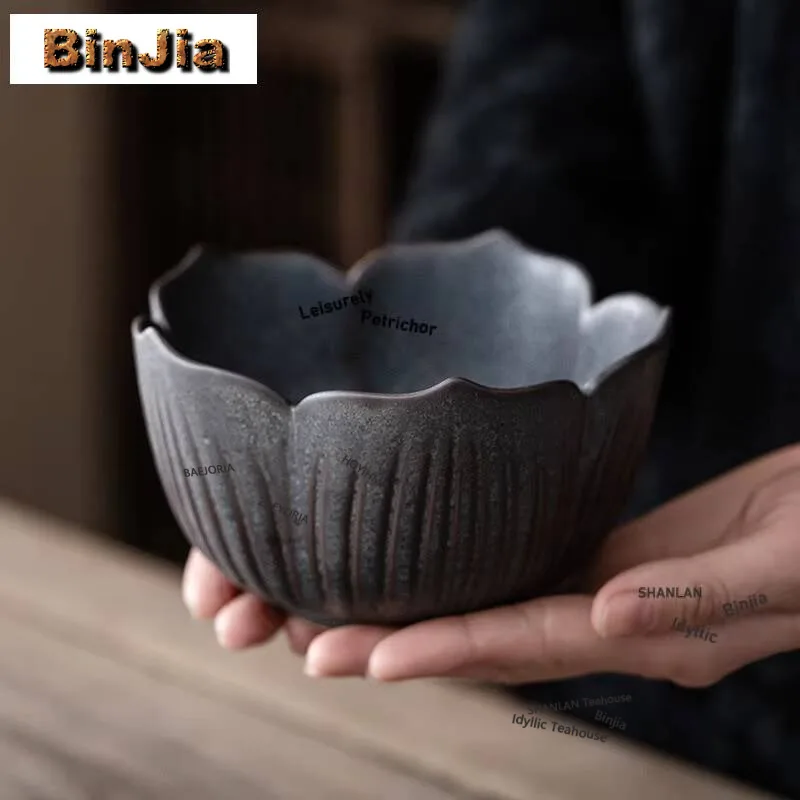 Gold Drawing Lotus Pod Lotus Flower Jianshui Washing Cup Bowl Water Washing Slag Tank Chaxi Tea Services Equipment Collection
