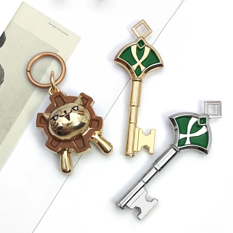 Game Impact Hero Keychains Anime Cute Metal Bear Keyrings Backpack Pendants Friends Gifts Fahion Jewerly Gifts