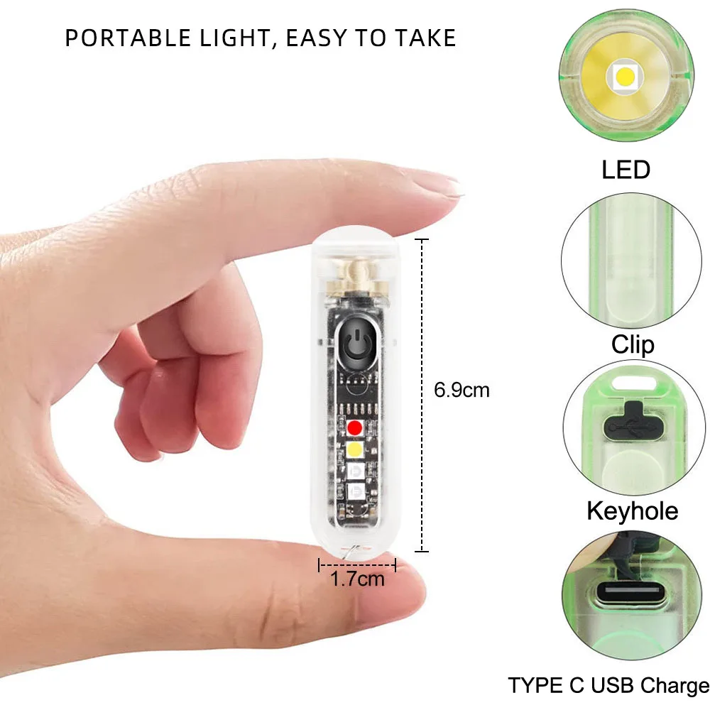 

Мини-фонарик, светодиодный, USB-брелок, заряжаемый, фонасветильник, магнитный, карманный фонарик