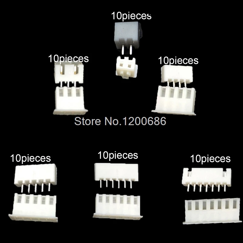 

Male female connector XH 2.54 2P 3P 4P 5P 6P 7Pin Connector each 10sets