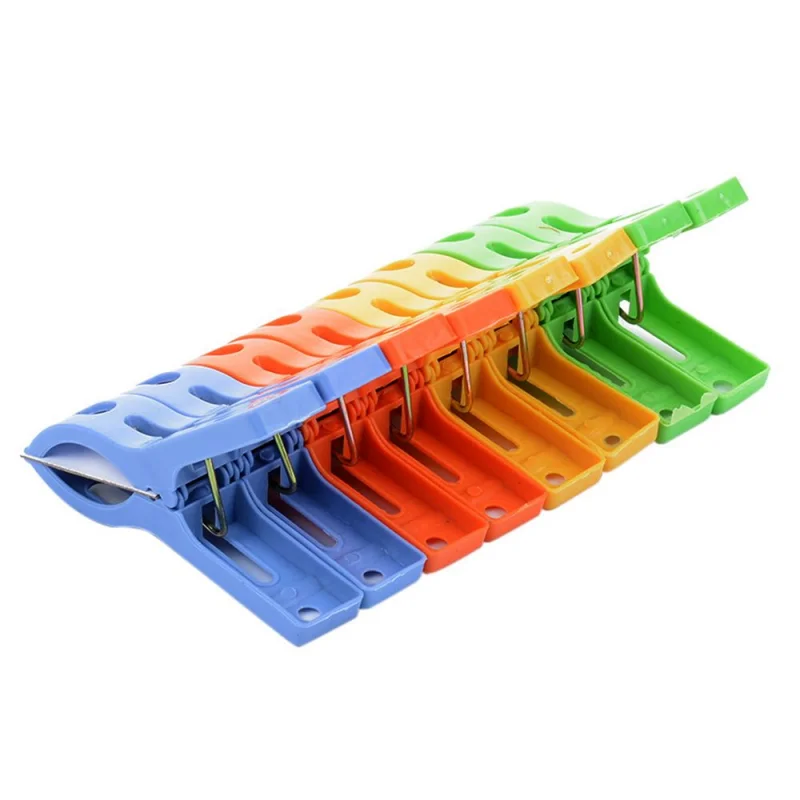 8Pcs/set Large Hanger Clips Plastic Windproof Clothes Pins Spring Clamp Beach Towel Powerful Clothespins Quilt Clip