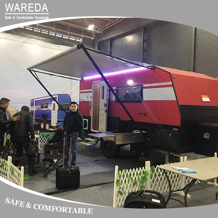 Awnlux W5600 Caravan Awning RV Waterproof Outdoor Manual Roll-Out Sunshade With Aluminium Frame Van Awning