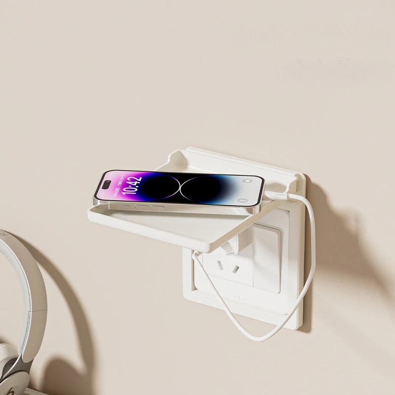 1/2 قطعة رف تخزين مقبس المنزل، حمام قابل للفصل، غرفة المعيشة، غطاء حماية مقبس غرفة النوم، صندوق فك التشفير الصغير لجهاز العرض