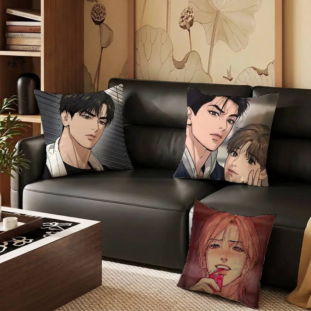 Classic Comic J-Joo Jaekyung Pillow Case Sofa Living Room Bedroom Headboard Backrest Cushion Square Cushion Nap Time