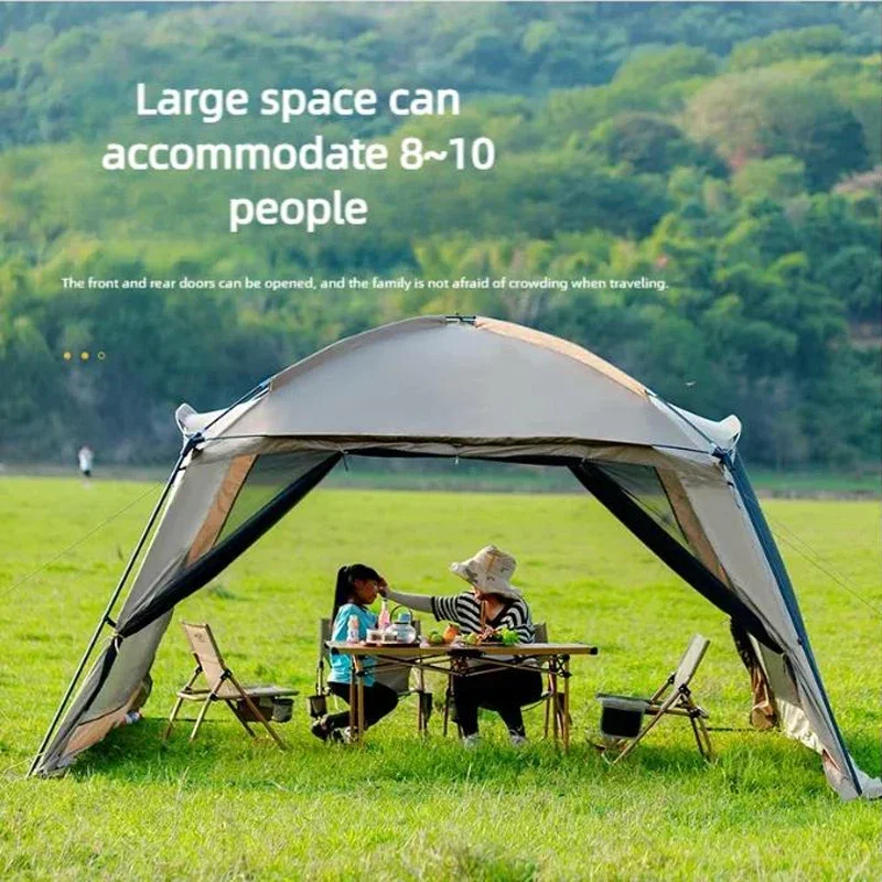 Outdoor Camping Mosquito Nets Tents 6-15 Person Rainproof Silver Glue Sunscreen Beach Picnic Sunshade Canopy Camping Equipment