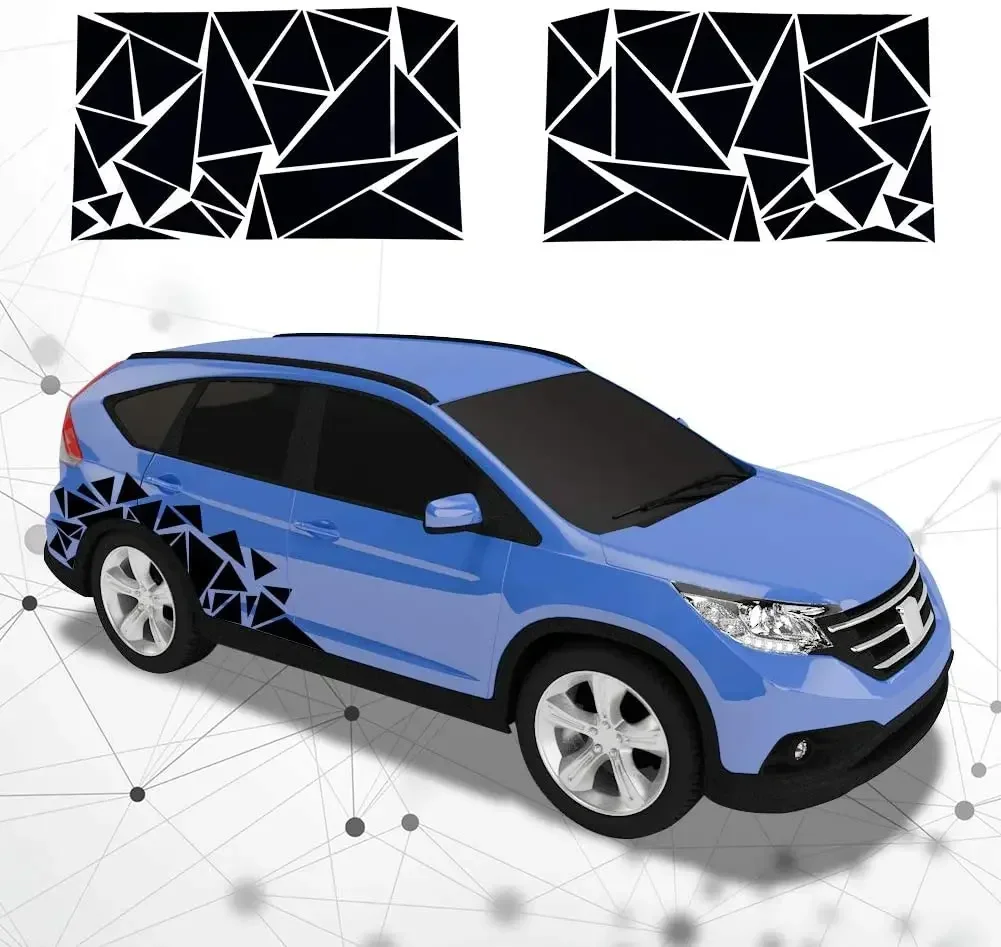 2 Pieces Triangle Car Decals Vinyl Decal Car Graphics DIY Car Body Sticker, Black