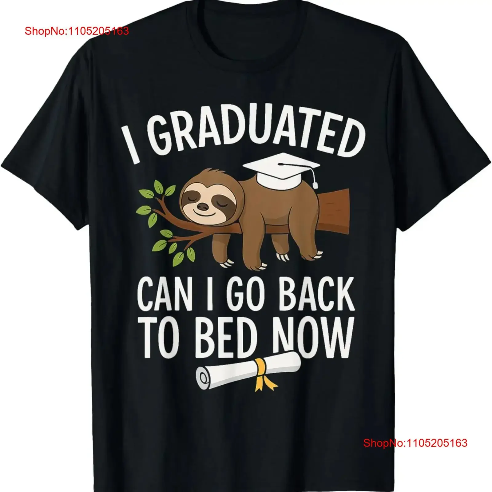 Funny Graduation Class of 2025 Sloth Graduate T Shirt For Adult S 4XL vintage Washed Casual Soft Stretched fashion Comfortable