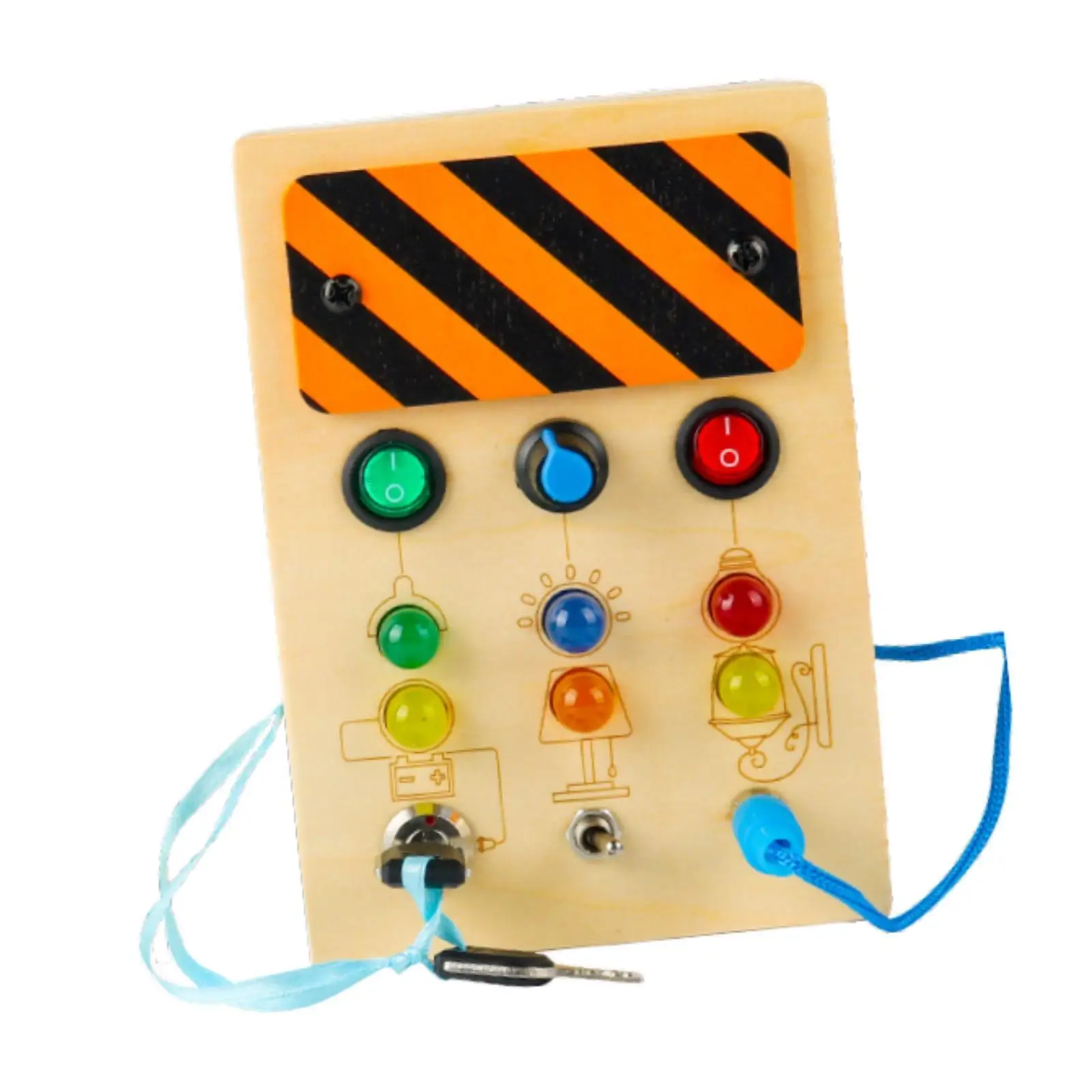 

Montessori Wooden Busy Board with Led Lights,Switch Toy,Preschool