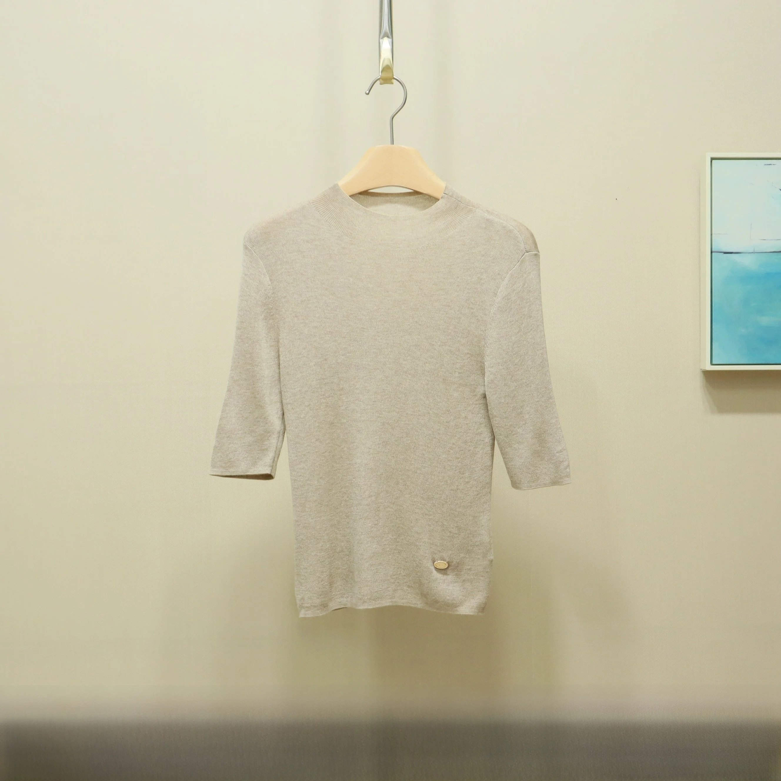 

Простой вязаный свитер с высоким воротником, весенняя новинка 2026 года, женский модный топ высокого качества из акрила, шерсти и шелка