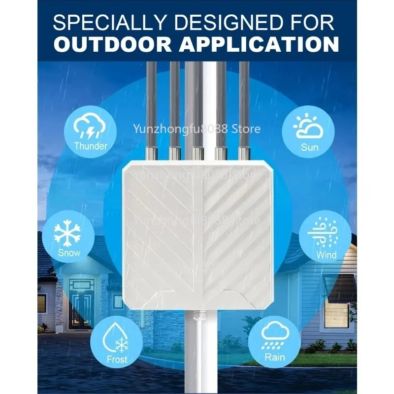 

Industrial 1KM Long Range Wifi6 Mesh Router 2.4G 5G Wireless Access Point Outdoor Wifi Amplifier Extender with Gigabit Port