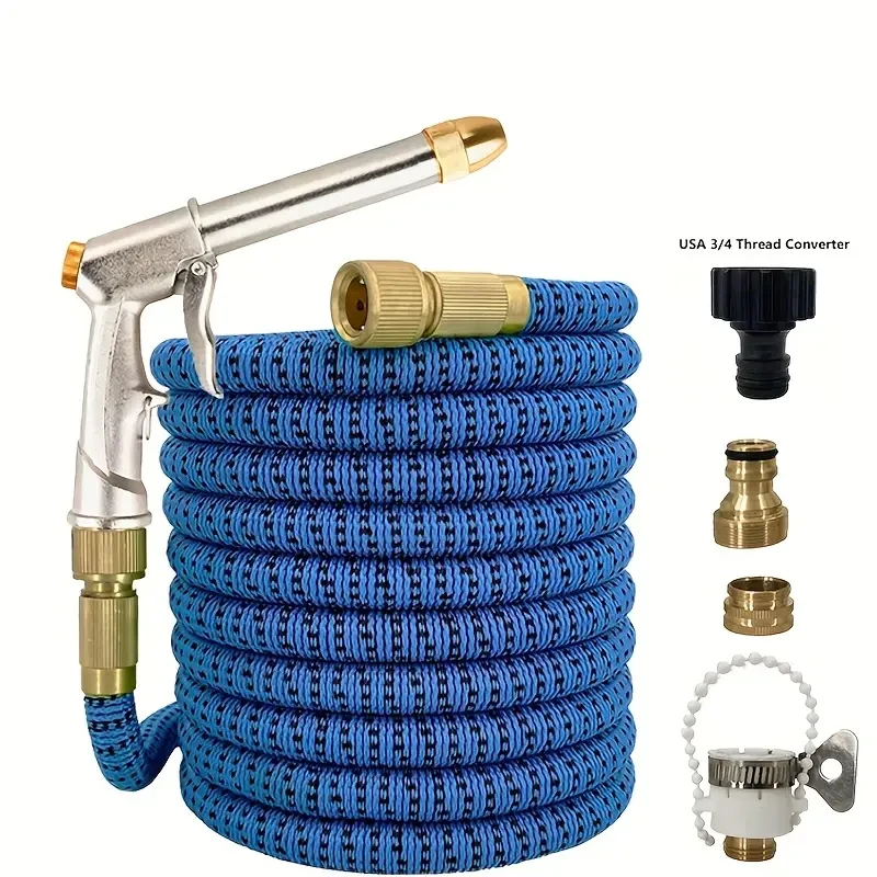 

Expandable And Extendable Garden Hose, 25-125FT Flexible High-Pressure Car Wash Water Pipe Water Gun Set Hose Accessories