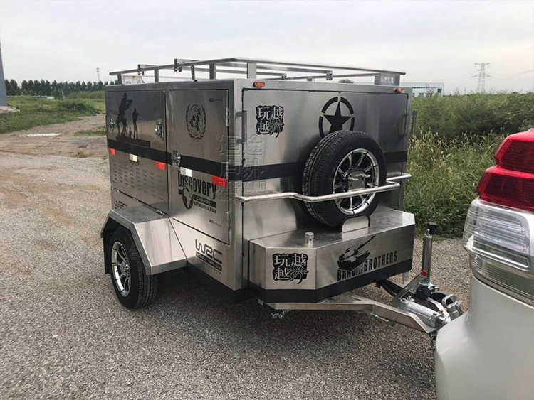 Stainless Steel Small Trailer Luggage Trailer Pet Trailer Stainless Steel Tool Cart