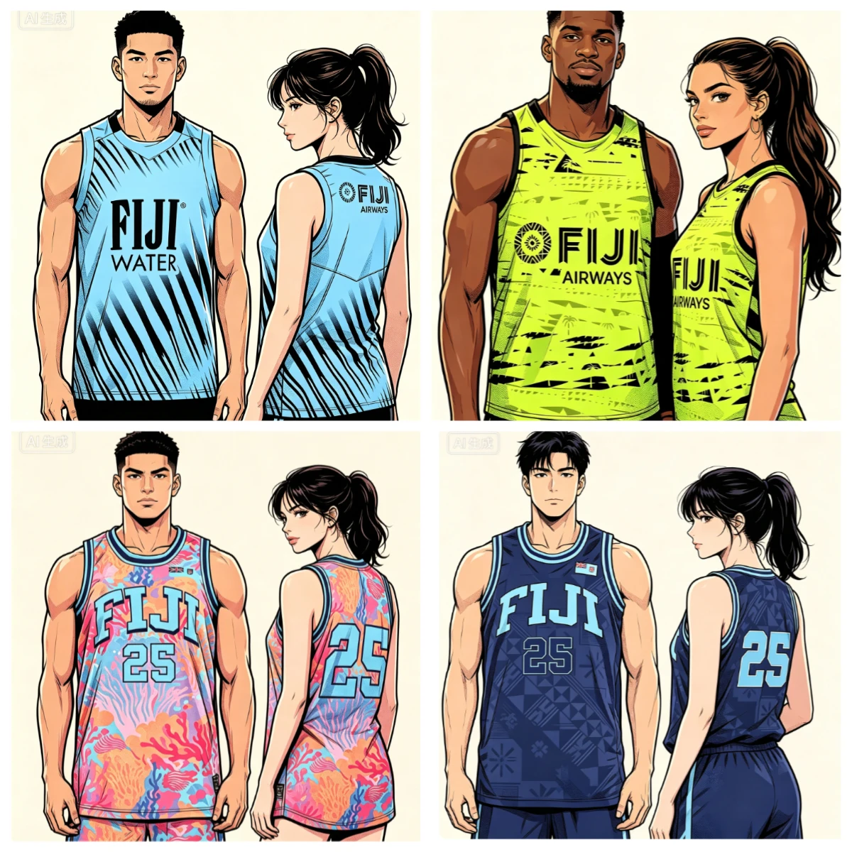 2026 Best-selling New Fiji Bati Men's Summer Rugby Training Gear Quick-Dry Sports Vest Family Clothing Sports Quick-dry Y2K