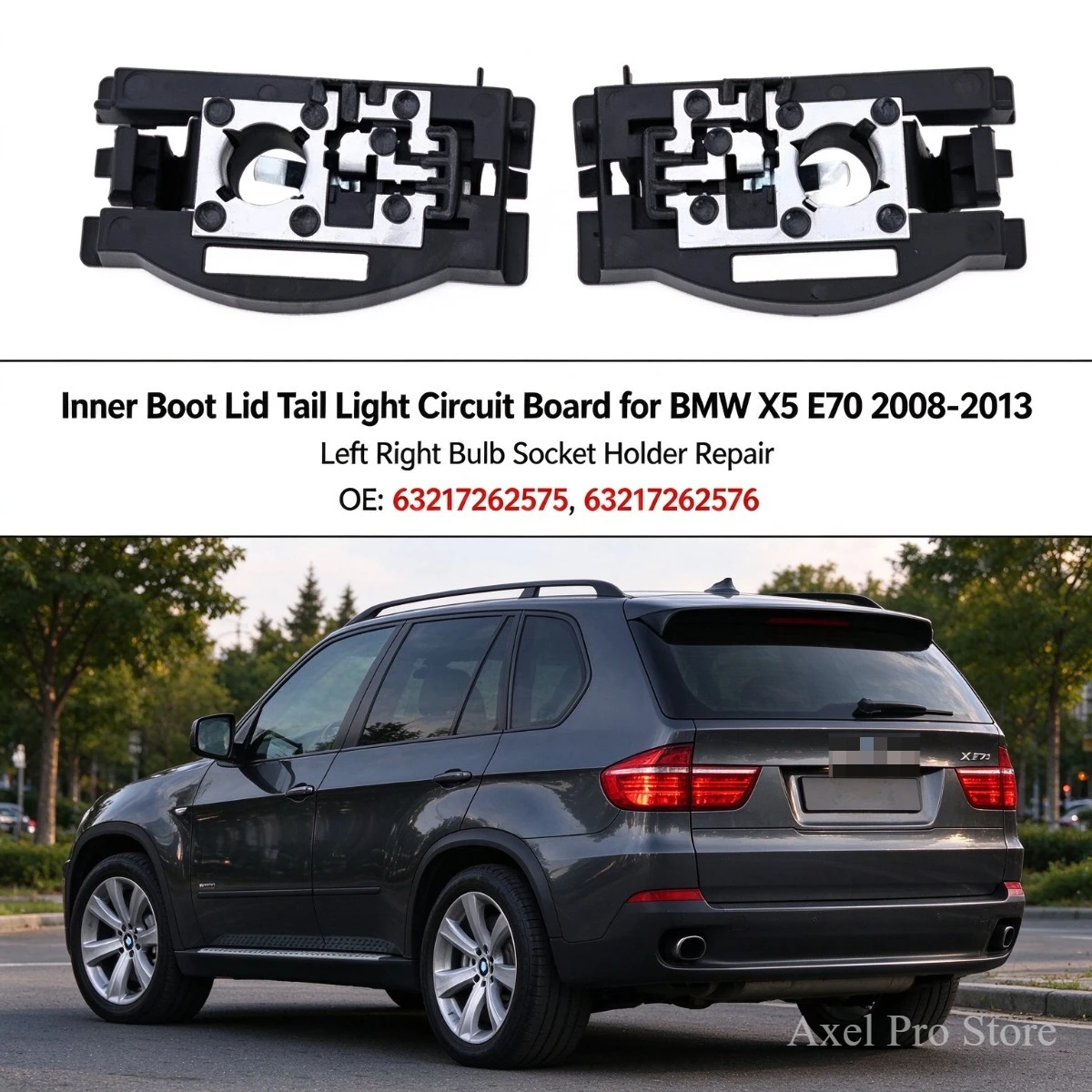 Inner Boot Lid Tail Light Circuit Board for BMW X5 E70 2008-2013 Left Right Bulb Socket Holder Repair 63217262575 63217262576