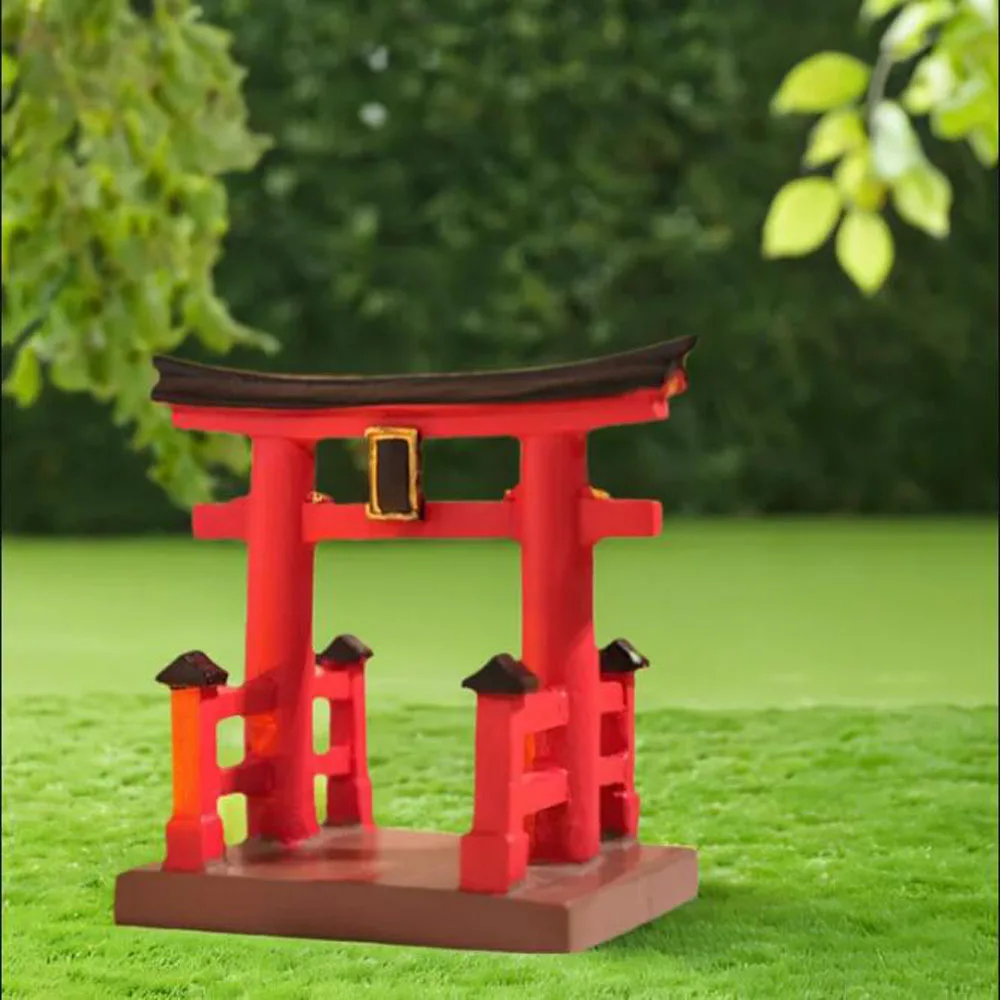 Miniature Torii Gate Japanese Shinto Temple Garden Asian Architectural Mini House Ornament Fish Tank Decoration Chinese Decor