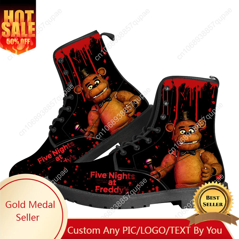 Fnaf F-Freddy At Game N-Nights F-Five Flat Boots Anime Teenager Boot Casual Shoe High Quality Couple Customized Sports Shoes