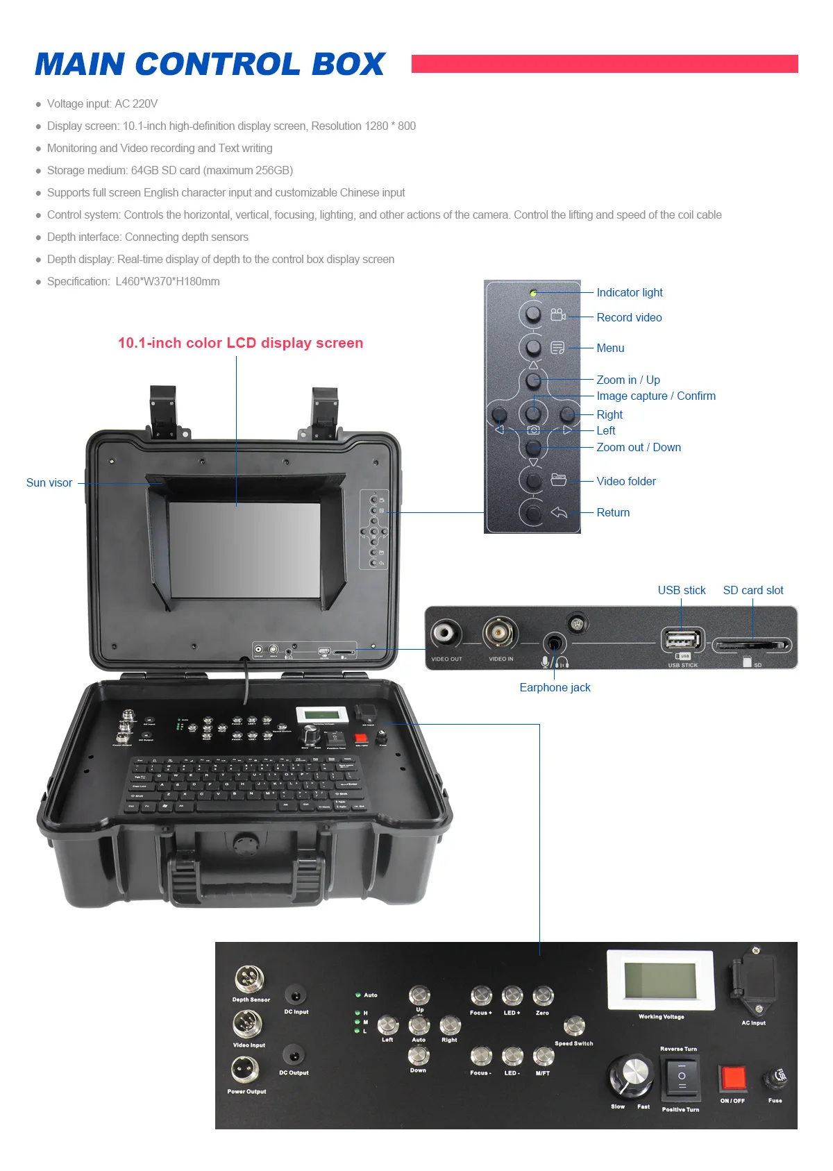 90mm Foratura Crawler Robot Ispezione di pozzi d'acqua profonde Ispezione di pozzi di pozzi Telecamera di scarico Ispezione tubi Telecamera per fognature 360