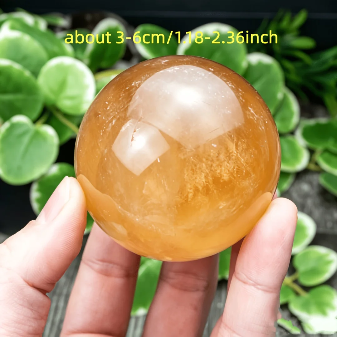 Natural Yellow Calcite Crystal Ball, Natural crystal rough Home Decor, Natural Decorative Stones for Home, Polished Crystal