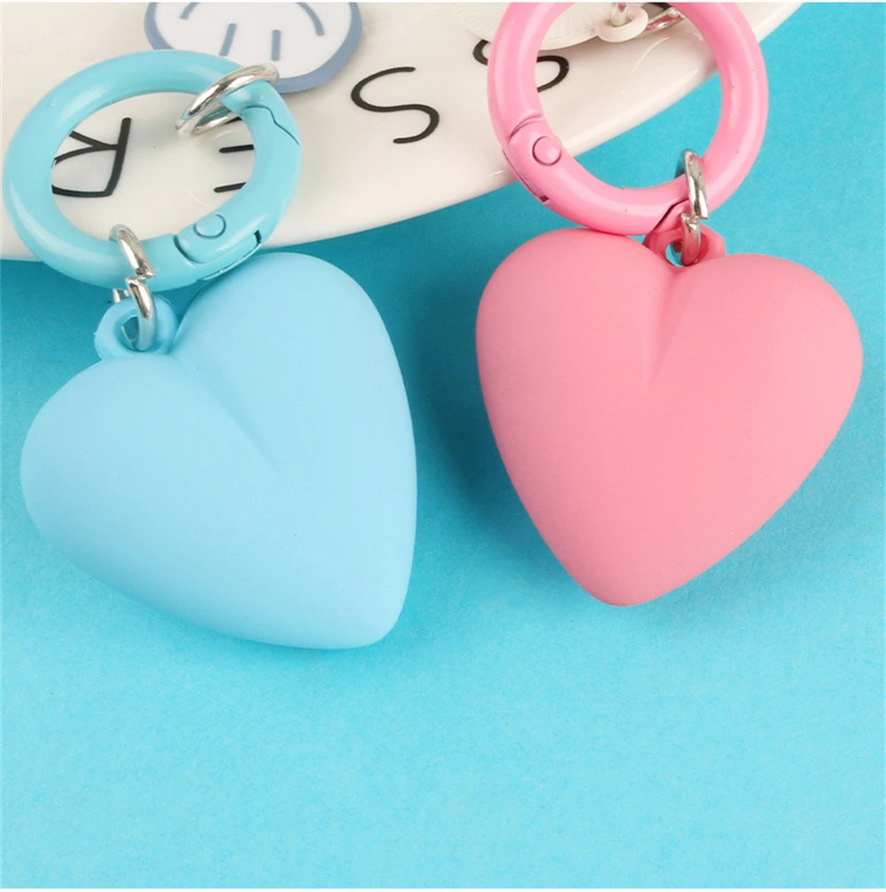 Sweet Love Heart Smile Face Keychain Candy Color Resin Key Ring for Women Girl Bag Airpods Box Car Phone Accessorie Jewelry Gift