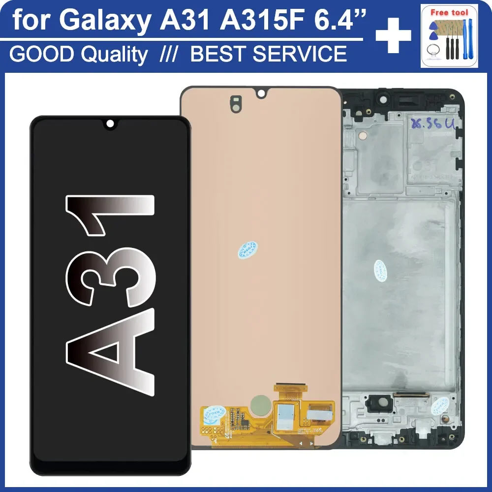 Super AMOLED LCD for Samsung A31 LCD Display Touch Screen Digitizer Assembly Replacement for Samsung A31 A315 A315F Display